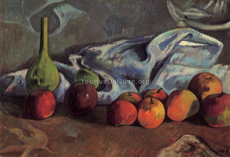 Still Life with Apples and Green Vase - 保罗·高更